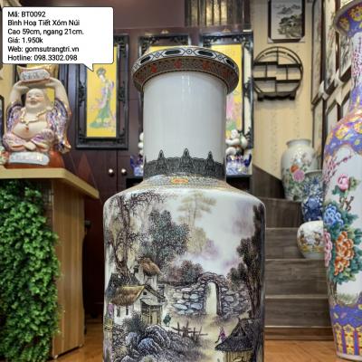 Bình hình trụ họa tiết Xóm Núi